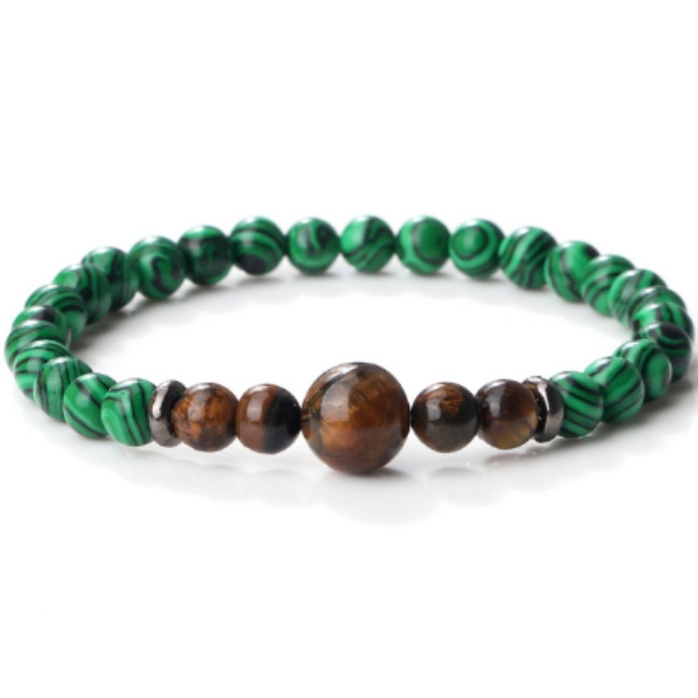 Green Bracelet,Tiger Eye and Green Beads,Good Luck Bracelet